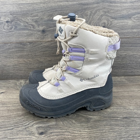 Columbia Bugaboot Leather WP Insulated Snow Boots Girl's Size 5 BY4430-102 - Picture 1 of 11